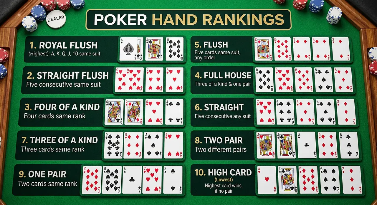 Panduan Kartu Poker dan Rangking Tangan